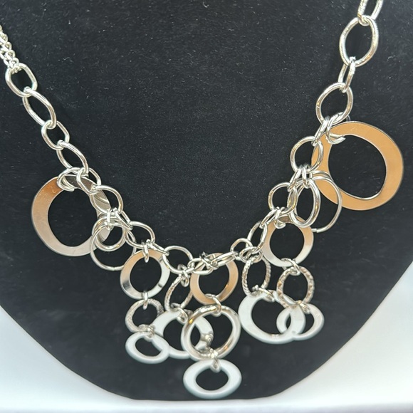 SILVER STATEMENT NECKLACE 🦋HANDMADE🦋 - Picture 2 of 5